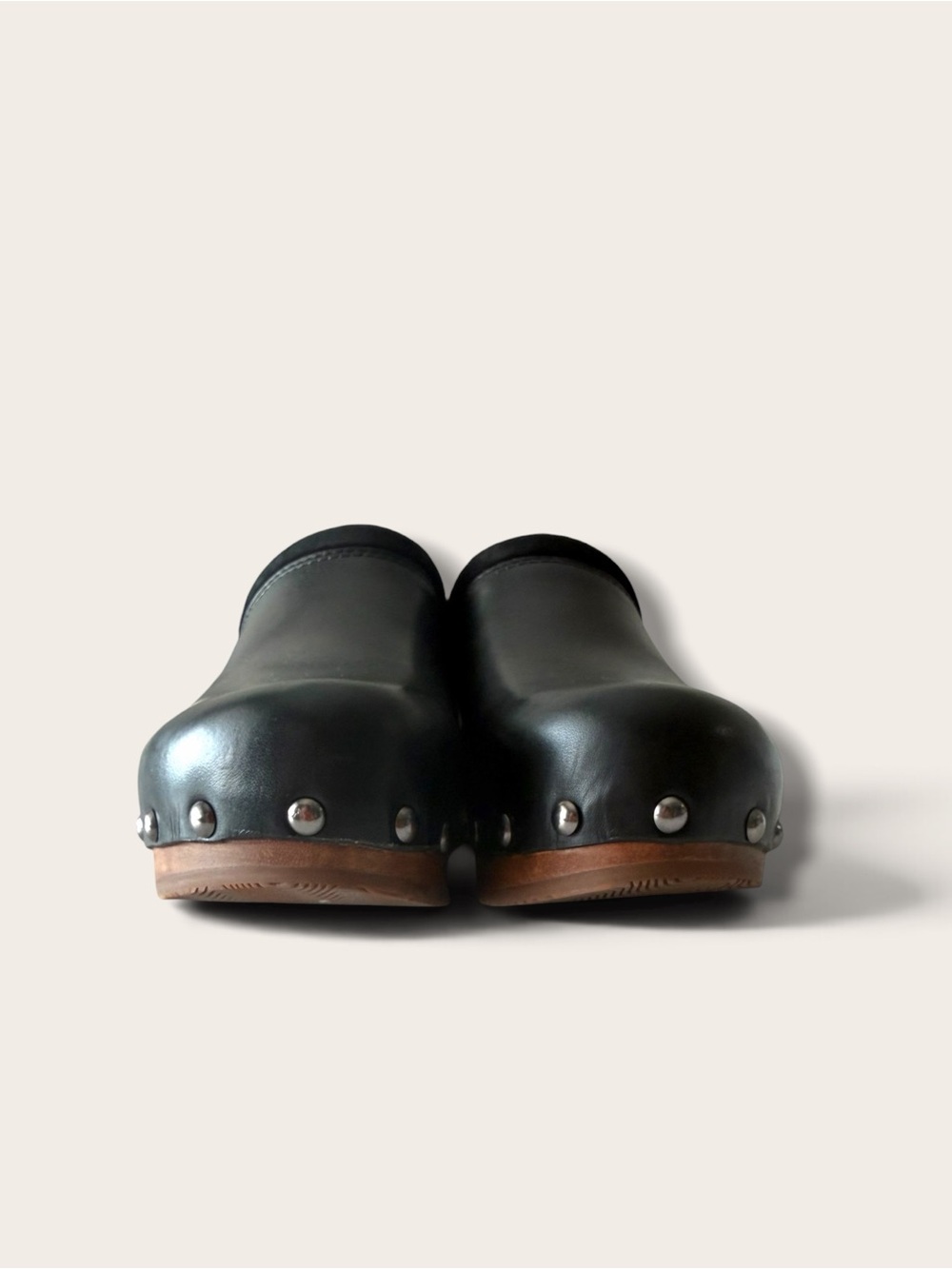 Dansko Andie Black Leather Studded Clogs Mules Heels 38 - Picture 6 of 12